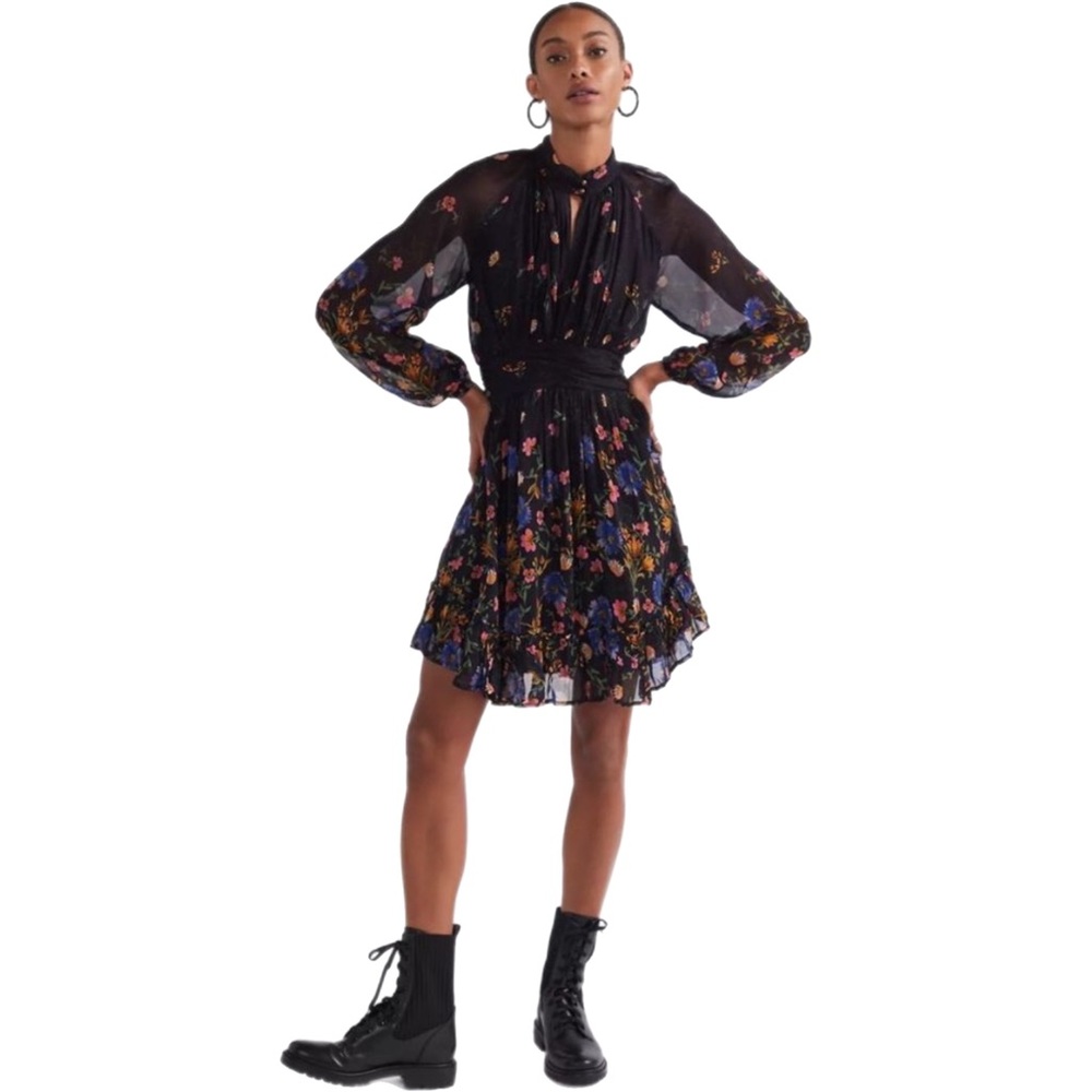 Floral Mini Dress In Blue | Anthropologie